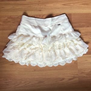 NWT Abercrombie Kids Ivory Ruffle Skirt Sz XL
